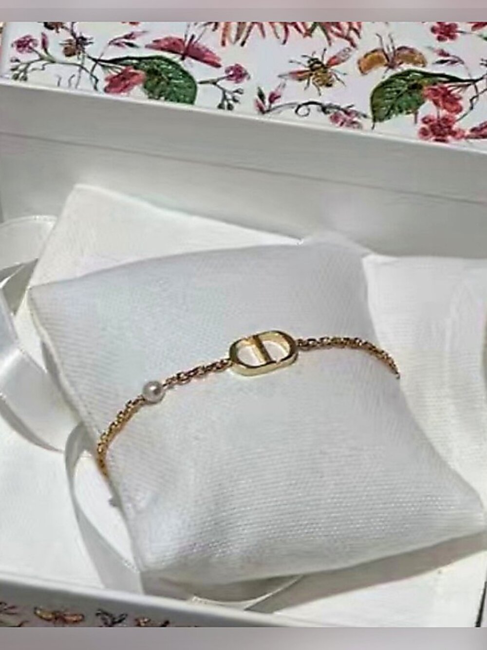 Dior CD Logo Adjustable Gold Bracelet